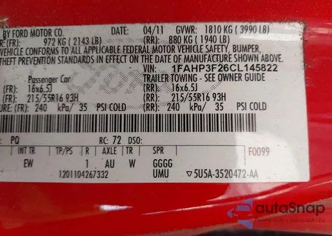 2012 Ford Focus Se из США, поврежденный, VIN 1FAHP3F26CL145822